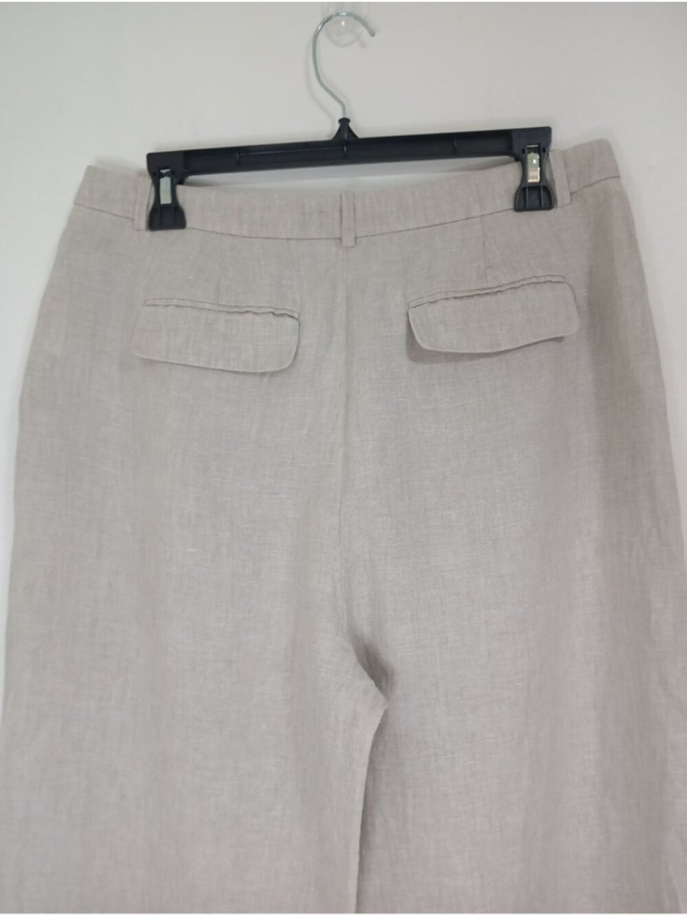 J.Crew Essential Wide Leg Linen Pants Beige Sz 10 Lightweight Tailored Trousers - Picture 6 of 14